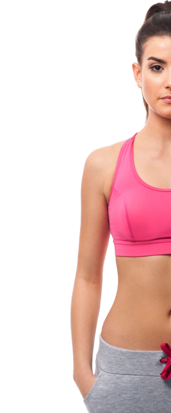 Portrait of focused fitness woman